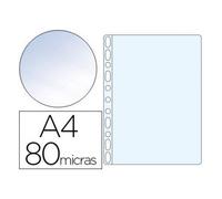 FUNDA MULTITALADRO Q-CONNECT DIN A4 80 MC CRISTAL(100 uds)