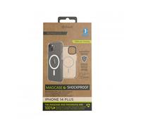 Funda muvit recycletek magsafe shockproof 3m para apple iphone 14 plus transparente - negra