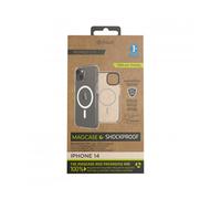 Funda muvit recycletek magsafe shockproof 3m para apple iphone 14 transparente - negra