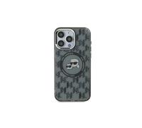 Funda negra Karl Lagerfeld MagSafe Monogram para iPhone 15