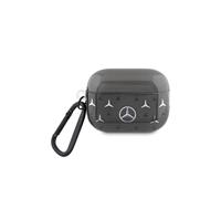 Funda negra para AirPods Pro 2 con estampado de estrellas grandes de Mercedes