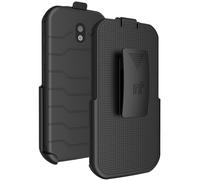 Funda negra para tel fono celular Nakedcellphone CAT S42 [giratorio/de trinquete] con clip para cintur n y soporte para Caterpillar CAT S42 (y S4
