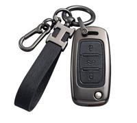 Funda negra VW para llave de coche compatible con Polo, Golf 4/5/6, Multivan T5, Caddy, Jetta, Bora, Superb, Passat, Skoda, Fabia, Seat Ibiza, 3 botones, aleación de zinc