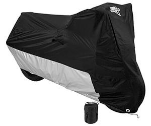 Funda Nelson Rigg Deluxe para motocicletas, protección contra la intemperie, rayos UV, con sistema de ventilación, protección contra el calor, forro para parabrisas, bolsa de compresión, incluye arandelas