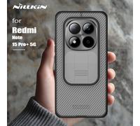 Funda Nillkin para Xiaomi Redmi Note 13 14 15 Pro Plus 5G, CamShield Pro, Cubierta de Cámara Deslizante, Protección Trasera, Funda para Lente CamShield ClearBlack