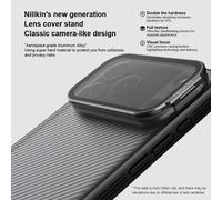 Funda Nillkin para iPhone 18 17 Pro Max / 17 Pro, con cubierta transparente para la cámara y soporte, que ofrece protección y sirve como funda trasera para el teléfono. Prop Black