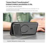 Funda Magnética Nillkin para iPhone 17 Pro Max / 17 Pro, CamShield Prop Adapt, Cubierta para Cámara con Soporte, Protección Trasera Cam Mag Clear Black