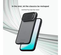 Funda Nillkin para iPhone 18 17 Pro Max / 17 Pro, con cubierta transparente para la cámara y soporte, que ofrece protección y sirve como funda trasera para el teléfono. Prop Black