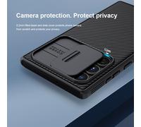 NILLKIN para Samsung Galaxy S22 Ultra funda/S22 Plus/S22 + TPU borde PC carcasa dura lente cubierta deslizante funda protectora para teléfono SAM S22 Ultra Black