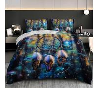 Funda Nordica 135x200 cm Cama 80/90 - Vistoso Microfibra Funda Nórdica y 2 Fundas de Almohada 50x75, AtrapasueñOs de EnsueñO Suave y Cómodo 3 Piezas Niño Juego de Cama con Cremallera