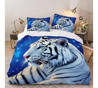 Funda Nórdica 135x200 cm Tigre Niño Niña Chico 3 Piezas Ropa de Cama Microfibra Animal Salvaje Funda Edredon y Funda de Almohada