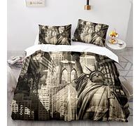 Funda Nordica 200 X 200 con 2 Fundas De Almohada De 40X75Cm Microfibra Suave Fundas Nordicas Cama New York Nueva York 200X200 Cm Funda Nordica Cama 135 Infantil Niño Impresión 3D