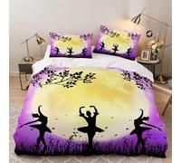 Funda Nórdica 200x200 cm Chica de Ballet Niño Chico Adolescente 3 Piezas Ropa de Cama Microfibra Dibujos Animados Funda Edredon con 2 Fundas de Almohada