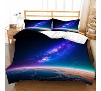 Funda Nórdica 200x200 cm Planeta Tierra Niño Chico Adolescente 3 Piezas Ropa de Cama Microfibra Funda Edredon con 2 Fundas de Almohada