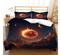 Funda Nórdica 200x200 cm Planetas Sistema Solar Niño Chico Adolescente 3 Piezas Ropa de Cama Microfibra Universe Funda Edredon con 2 Fundas de Almohada