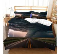 Funda Nórdica 200x200 cm Terrible Huracán Niño Chico Adolescente 3 Piezas Ropa de Cama Microfibra Naturaleza Funda Edredon con 2 Fundas de Almohada