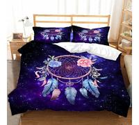 Funda Nórdica 220x240 cm Atrapasueños Niño Chico Adolescente 3 Piezas Juego de Ropa de Cama Microfibra Misteriosa Galaxia Fundas Nordicas con 2 Fundas de Almohada