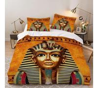 Funda Nórdica 220x240 cm Faraón Egipcio Niño Chico Adolescente 3 Piezas Juego de Ropa de Cama Microfibra Oro Egipcio Fundas Nordicas con 2 Fundas de Almohada