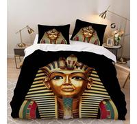 Funda Nórdica 220x240 cm Faraón Egipcio Niño Chico Adolescente 3 Piezas Juego de Ropa de Cama Microfibra Murales Egipcios Fundas Nordicas con 2 Fundas de Almohada