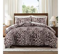 Funda Nórdica 240x220 con Estampado de Leopardo - Juego de Funda Nórdica 240x220 con Estampado de Guepardo Safari y Fundas de Almohada, Elegante Juego de Cama con Animales Africanos para Niñas, Ni