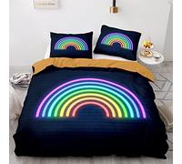 Funda Nórdica 260X240 240X260 Cm Microfibra Suave Ropa De Cama Infantil Arcoiris Impresión 3D Funda Nordica Cama 180 Juvenil con 2 Fundas De Almohada De 40X75Cm