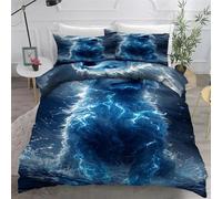 Funda Nordica 260x240 Nubes Funda Nordica-Cama 180 Lobo Trueno Suave Transpirable Conjuntos de Cama Microfibra Funda Nórdica con Cremallera y 2 Fundas de Almohada 50x75cmZ1938