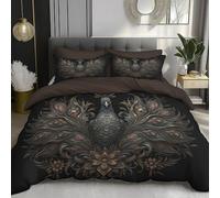 Funda Nórdica 260x240cm - Juego De Ropa De Cama con Pavo Real Floral, Lujo Vintage Ropa De Cama con 1 Funda Nórdica 2 Fundas de Almohada