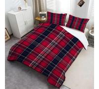 Funda Nórdica 3D Estampado Patrón de Cuadros de Estilo escocés Microfibra Suave Juego de Funda Nórdica Color 3 Piezas Conde Edredón y Funda de Niña Adulto Niños Adolescentes 220 x 240 cm
