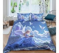 Funda nórdica 3D impresión ángel fantástico Microfibra decoración Dormitorio Juego de Ropa de Cama alas de ensueño Suave Transpirable para Adultos Super King（260x220cm）