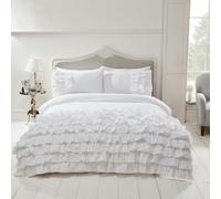 Funda Nórdica Blanca Con Volantes Flamenco Conjunto De Ropa De Cama Elegante