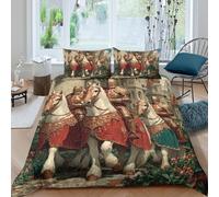 Funda Nórdica Caballeros Medievales Impresa 3D Microfibra Decoración Dormitorio Juego de Ropa de Cama Caballeros Medievales Suave Transpirable para Adultos Super King（260x220cm）