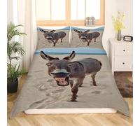 Funda Nordica Cama 105/120 Burro 3D Funda Edredón Animal Burro 180x220 cm, Ropa de Cama Ligera y Cómoda Microfibra con Cremallera y 1 Funda de Almohada Fácil Cuidado M/2965