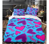 Funda Nordica Cama 105 Amor Fundas de Edredon Doble 200x200 Estampado 3D Kawaii Set de Funda Nórdica Microfibra Lindo Infantil Juvenil Ropa de Cama 3 Piezas a.6447