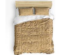 Funda Nordica Cama 105 Antiguo Egipto, Suave Transpirable Microfibra Ropa de Cama Antiguo Egipto Funda Edredon 200x200 cm, 2 x Funda de Almohada 50x75 cm, 3D Funda de Edredón w1636