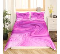 Funda Nordica Cama 105 Arte Abstracto, Ropa de Cama 200x200 Rosa de Microfibra de Impresos 3D Funda Edredon 200x200 cm y 2 Funda de Almohada 50x75 cm 6961-K