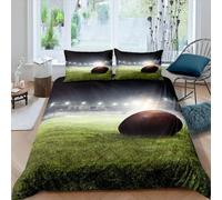 Funda Nordica Cama 105 Balones de Rugby Funda edredon Deportes 3D Funda Nórdica 200x200 Funda Nordica de Microfibra Suave con Cremallera + 2 Fundas de Almohada 50x75cm c.2542