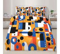 Funda Nordica Cama 105 CíRculo Funda de Edredón GeoméTrico Juego de Ropa de Cama Microfibra con Cremallera, Reversible Suave Funda Nórdica 150x200 cm y 2 Funda de Almohada 50x75 cm