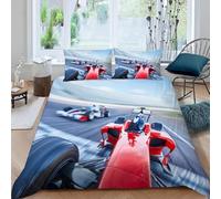 Funda Nordica Cama 105 Coches de Carreras Funda Nórdica Edredon Tema Deportivo Fundas Nórdicas 200x200 Microfibra Suave Ropa de Cama con Cremallera y 2 Fundas de Almohada 50x75 J.1039