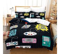 Funda Nordica Cama 105 Consola de Juegos Gamepad, Ropa de Cama de Microfibra Suave, Funda de Edredón 200x200 cm para Adultos y Niños con 2 Funda de Almohada