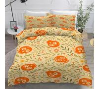 Funda Nordica Cama 105 Hojas Funda Nordica 150x200 Calavera De Dibujos Animados Conjuntos de Cama Estampado 3D con Cremallera Funda Nórdica Microfibra y 2 Funda de Almohada 50x75 cm