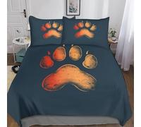 Funda Nordica Cama 105 Huellas de Animales Funda Edredon Microfibra Ropa de Cama Huellas de Perro Adorables Fundas Nórdicas 200x200 cm con 2 Fundas de Almohada 50x75 cm con Cremallera G.2092