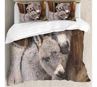 Funda Nordica Cama 105 Infantil Burro Funda Edredon 180x220 Burro Divertido 3D Fundas de Edredón Microfibra Suave Ropa de Cama de 3 Piezas con Cremallera y 2 Fundas de Almohada K-2153