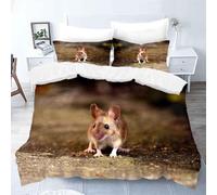 Funda Nordica Cama 105 Infantil Hámster Funda Edredon 180x220 Animales Lindos 3D Fundas de Edredón Microfibra Suave Ropa de Cama de 3 Piezas con Cremallera y 2 Fundas de Almohada H-1586