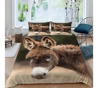 Funda Nordica Cama 105 Juvenil Burro Funda Edredon 200x200 Animales de Granja Fundas Nórdicas Microfibra Ropa de Cama de 3 Piezas con Cremallera y 2 Fundas de Almohada J.2626