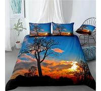 Funda Nordica Cama 105 Juvenil Resplandor Vespertino Funda Edredon 200x200 árboles Fundas Nórdicas Microfibra Ropa de Cama de 3 Piezas con Cremallera y 2 Fundas de Almohada L.2440
