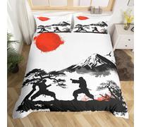 Funda Nordica Cama 105 Karate Japonés, Suave Transpirable Microfibra Ropa de Cama Artes Marciales Karate Funda Edredon 200x200 cm, 2 x Funda de Almohada 50x75 cm, 3D Funda de Edredón e.4453