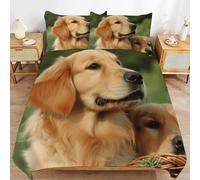 Funda Nordica Cama 105 Labrador Retriever 3D Impresión Funda de Edredón Perros Microfibra Suave Transpirable Funda Nórdica 200x200 cm con 2 Fundas de Almohada 50x75cm e.1798