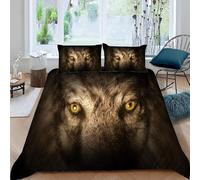 Funda Nordica Cama 105 Lobo Feroz Funda Nórdica Edredon Animal Fundas Nórdicas 200x200 Microfibra Suave Ropa de Cama con Cremallera y 2 Fundas de Almohada 50x75 J.780