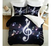 Funda Nordica Cama 105 Notas Musicales Coloridas Funda Edredon Microfibra Ropa de Cama Temática Musical OníricaFundas Nórdicas 200x200 con 2 Fundas de Almohada 50x75 con Cremallera N.223