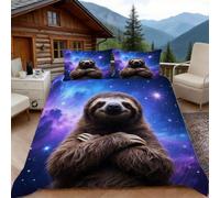 Funda Nordica Cama 105 Perezosos de Lindos 3D Fundas Nordicas Universe 3pcs Ropa de Cama Microfibra Suave Funda Nordica 200x200 y 2 Funda de Almohada 50x80 cm